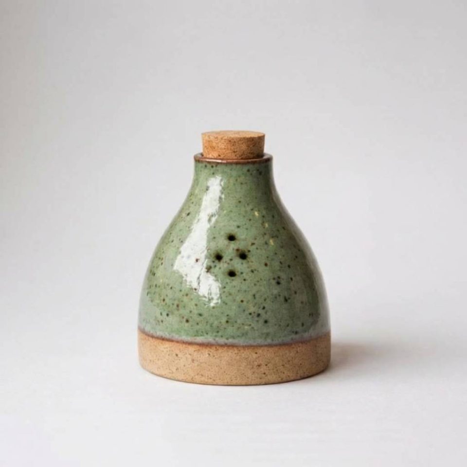Ceramic Store Salt Cellar - Green