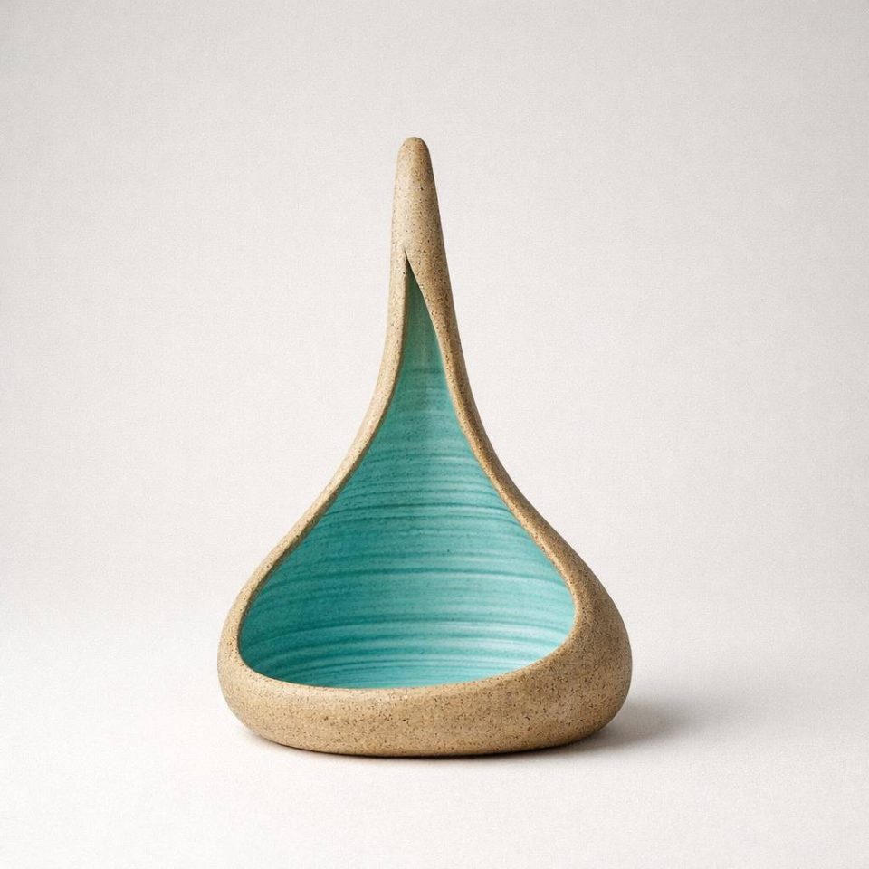 Large Water Drop Vase - Light Blue