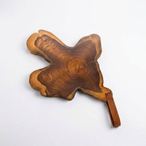 Leather Handle Decorative Teak Board