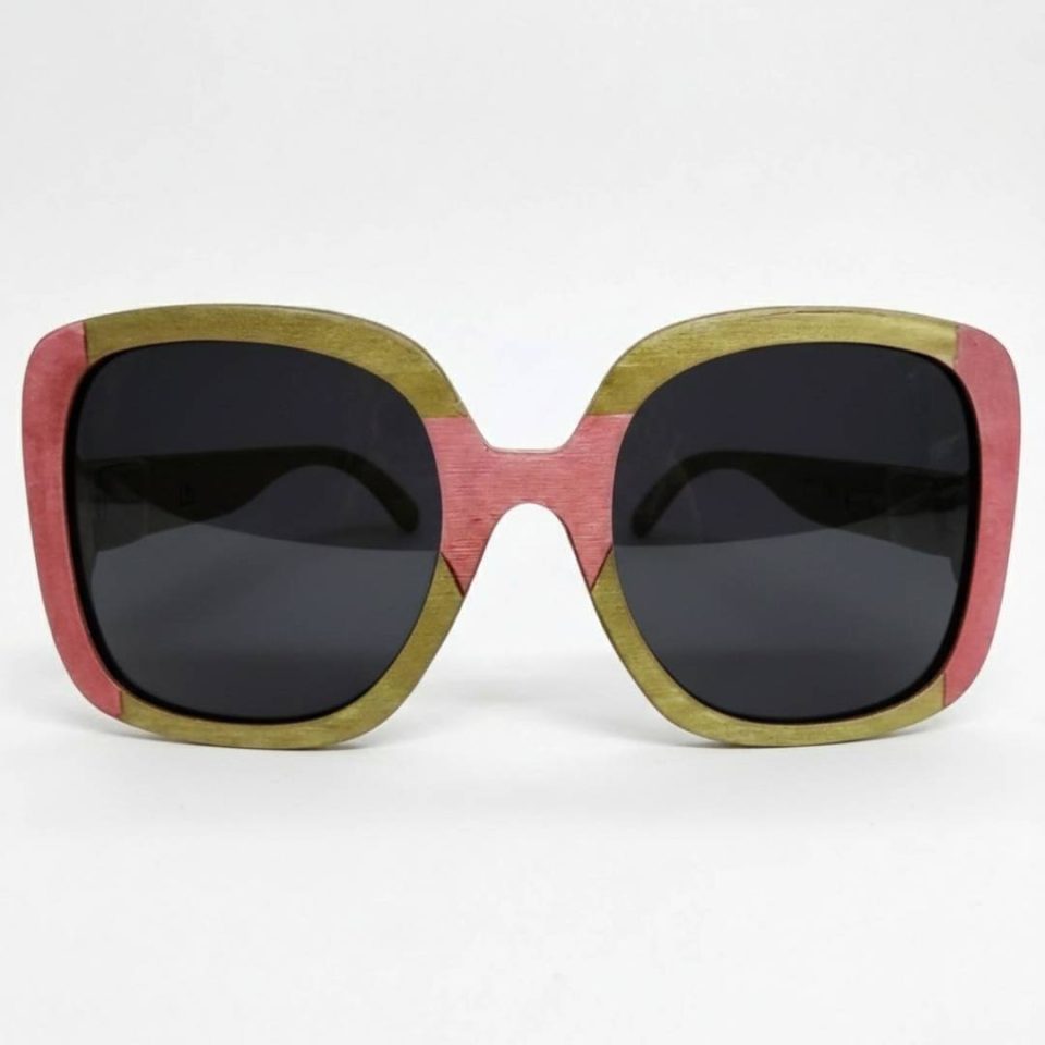 Liz Minimalist Wood Inlay Sunglasses