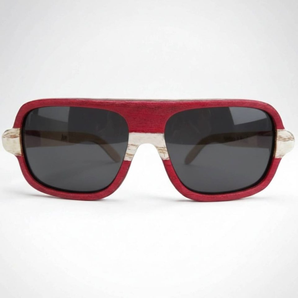 Abe Bicolor Artisan Wood Inlay Sunglasses