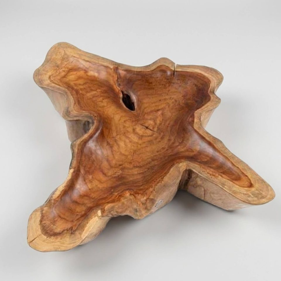 Raiz Teak Wood Centerpiece Fruit Bowl