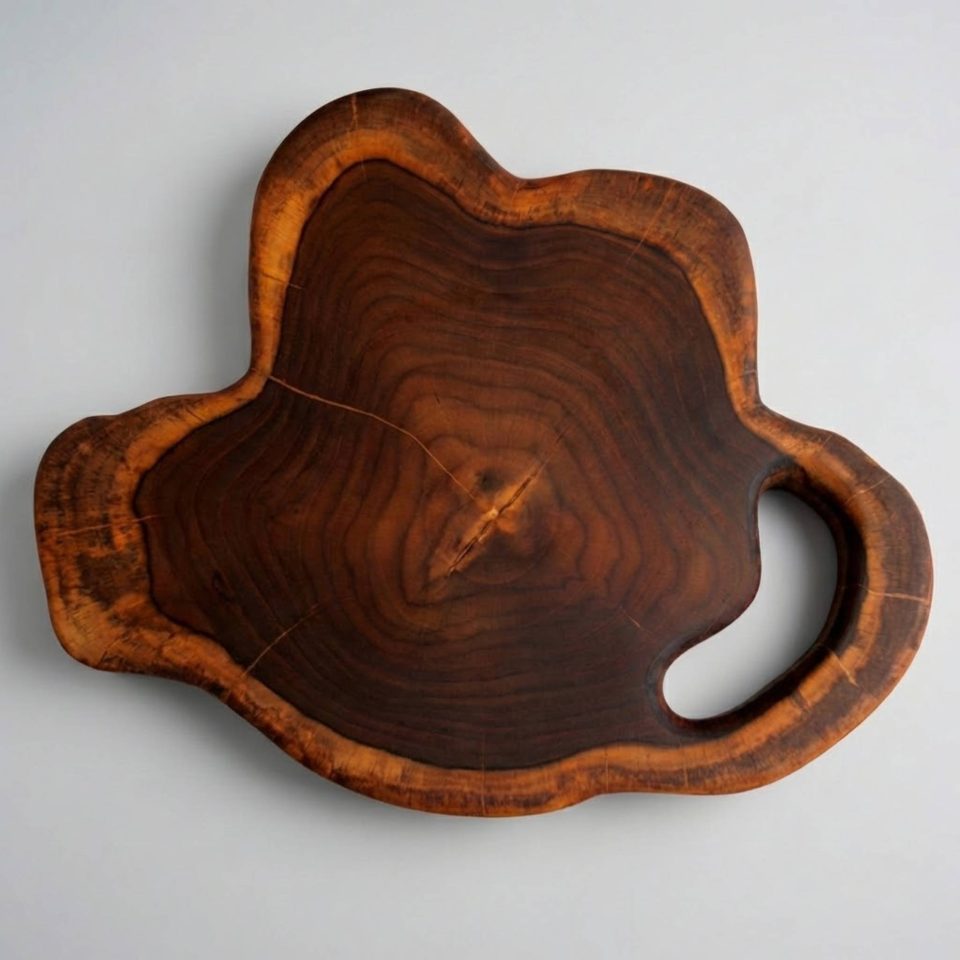 Single Handle Artisan Teak Bread Board