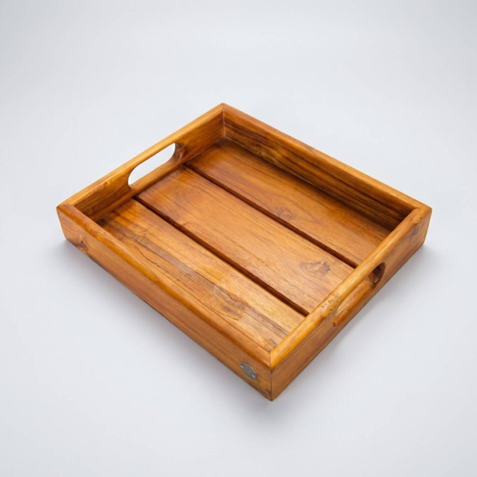 Small Well-Being Luxury Teak Serving Tray