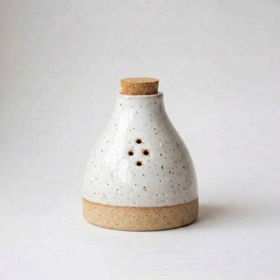 Ceramic Store Salt Cellar - White
