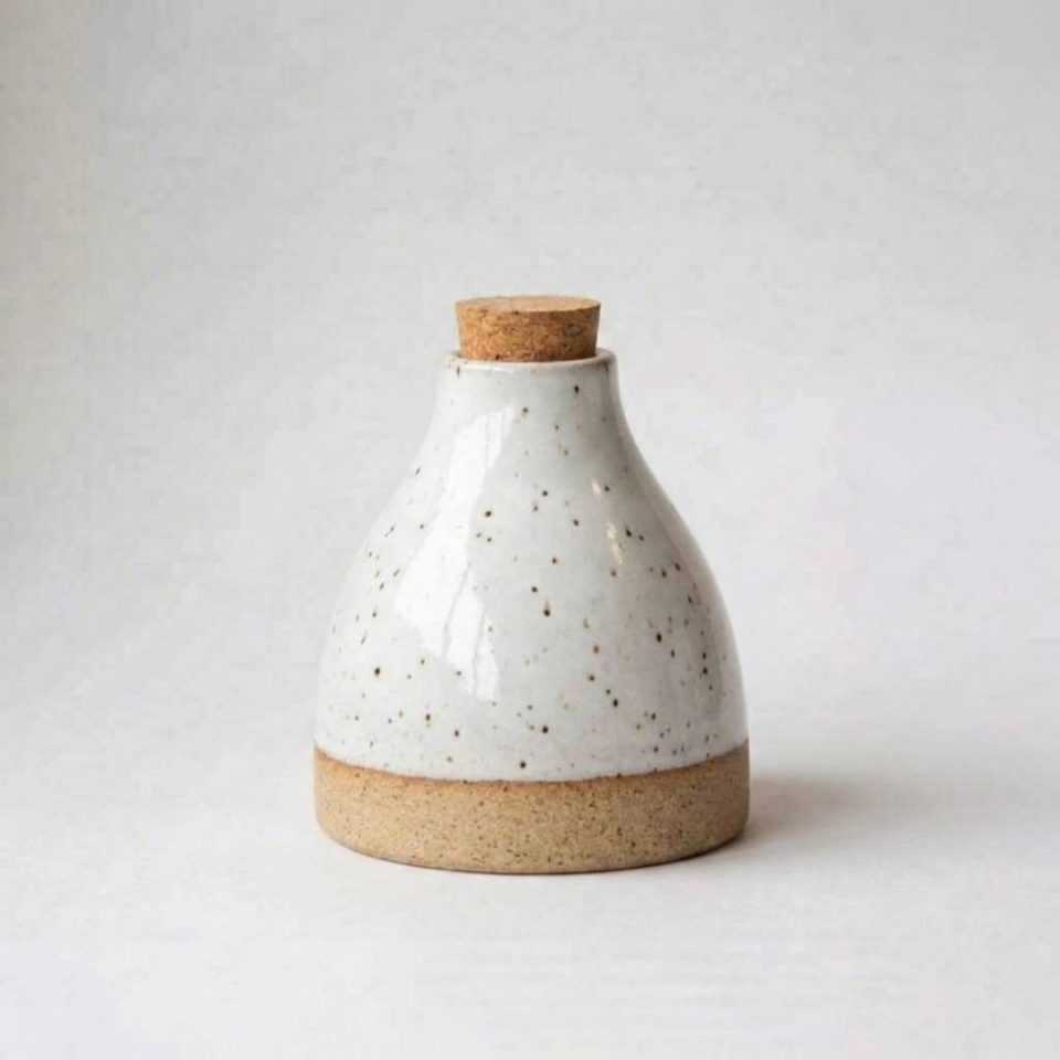 Ceramic Store Salt Cellar - White