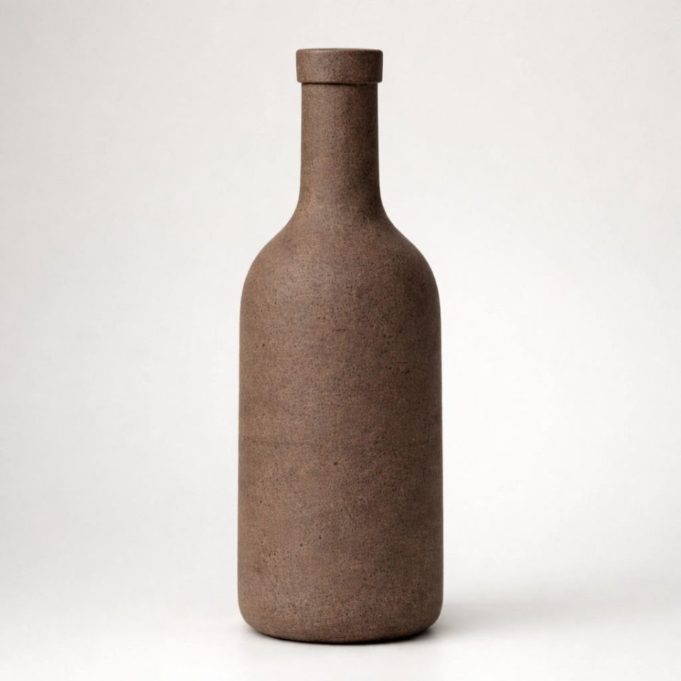 Tejo Vertical Ceramic Bottle - Brown