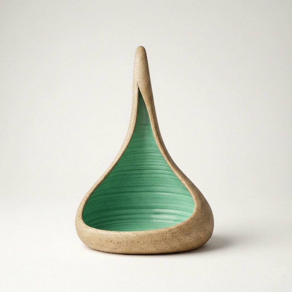 Large Water Drop Vase - Aqua Green