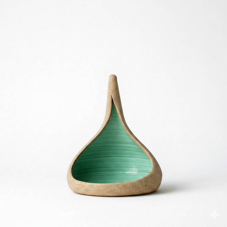 Medium Water Drop Vase - Aqua Green