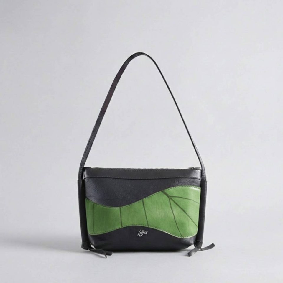 Mika Beleaf Leaf Leather Bag - Green