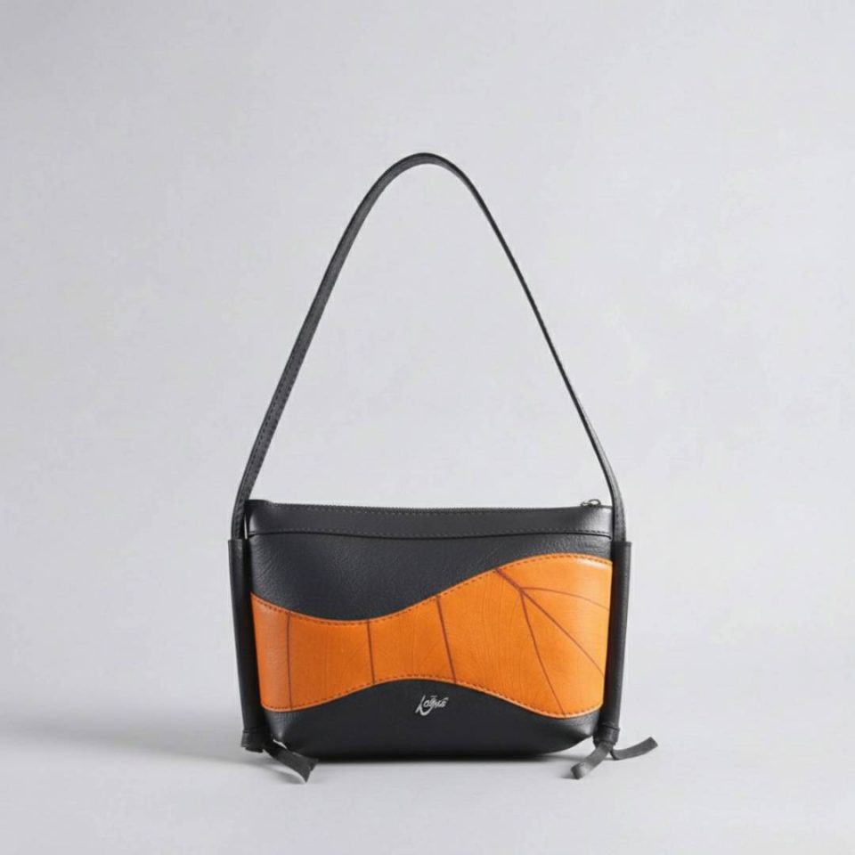 Mika Beleaf Leaf Leather Bag - Orange