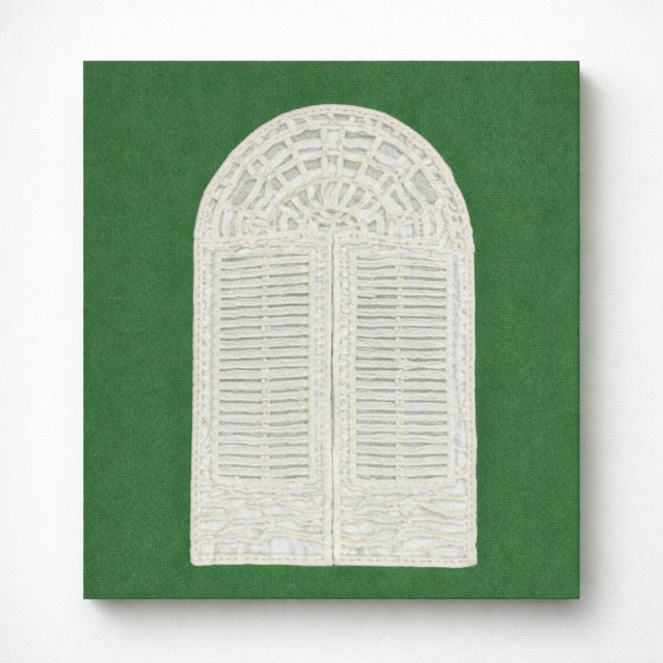 Renda Renascen&ccedil;a Collection by Dani Herren - Handcrafted Lace Architectural Doors 50x40cm - Green