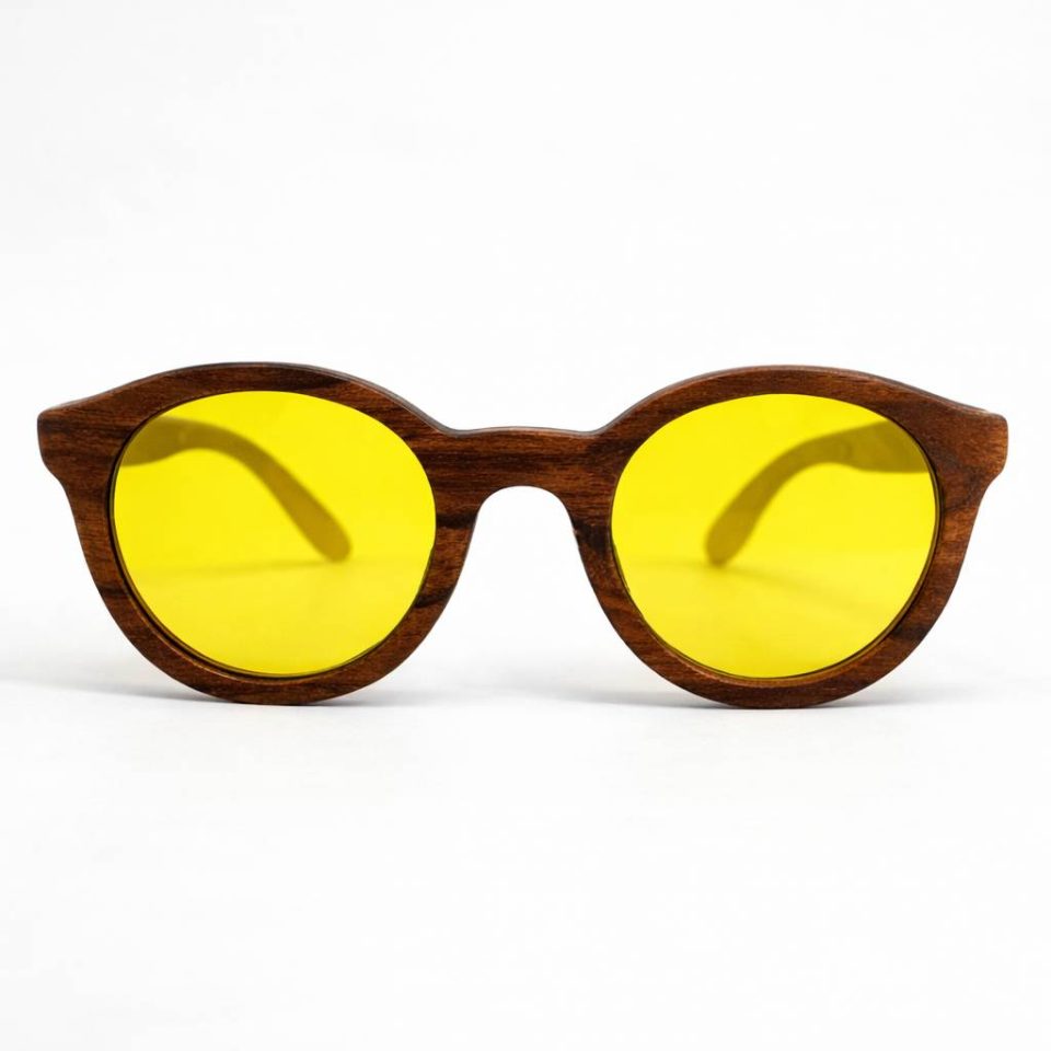 Ara&ccedil;a Round Wood Sunglasses - Brown