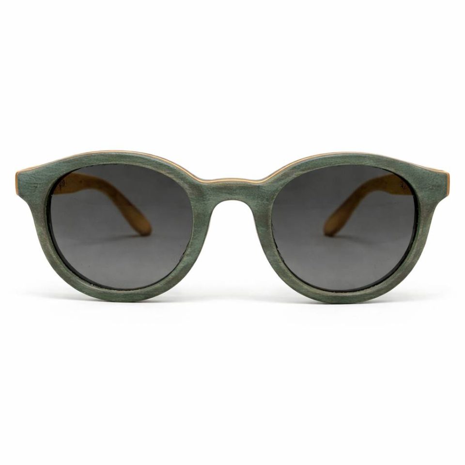 Ara&ccedil;a Round Wood Sunglasses - Green