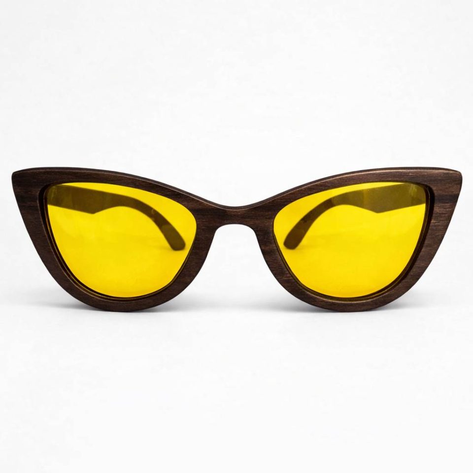Lu Cat-Eye Wood Sunglasses - Black