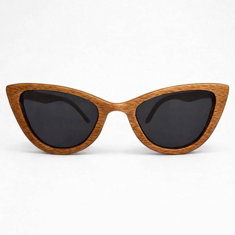 Lu Cat-Eye Wood Sunglasses - Brown