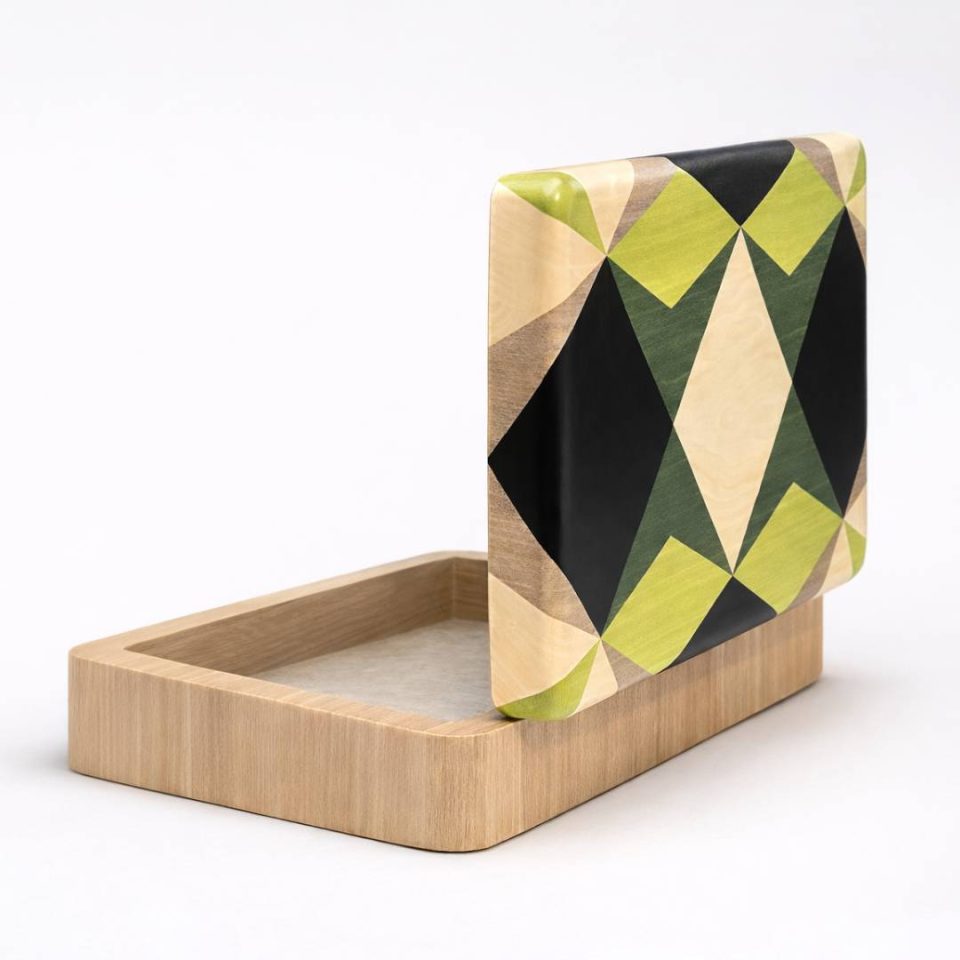 Polygons Green Marquetry Box