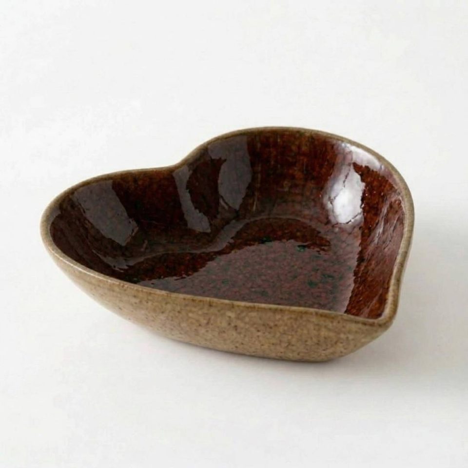 Small Heart Ceramic Bowl - S - Red